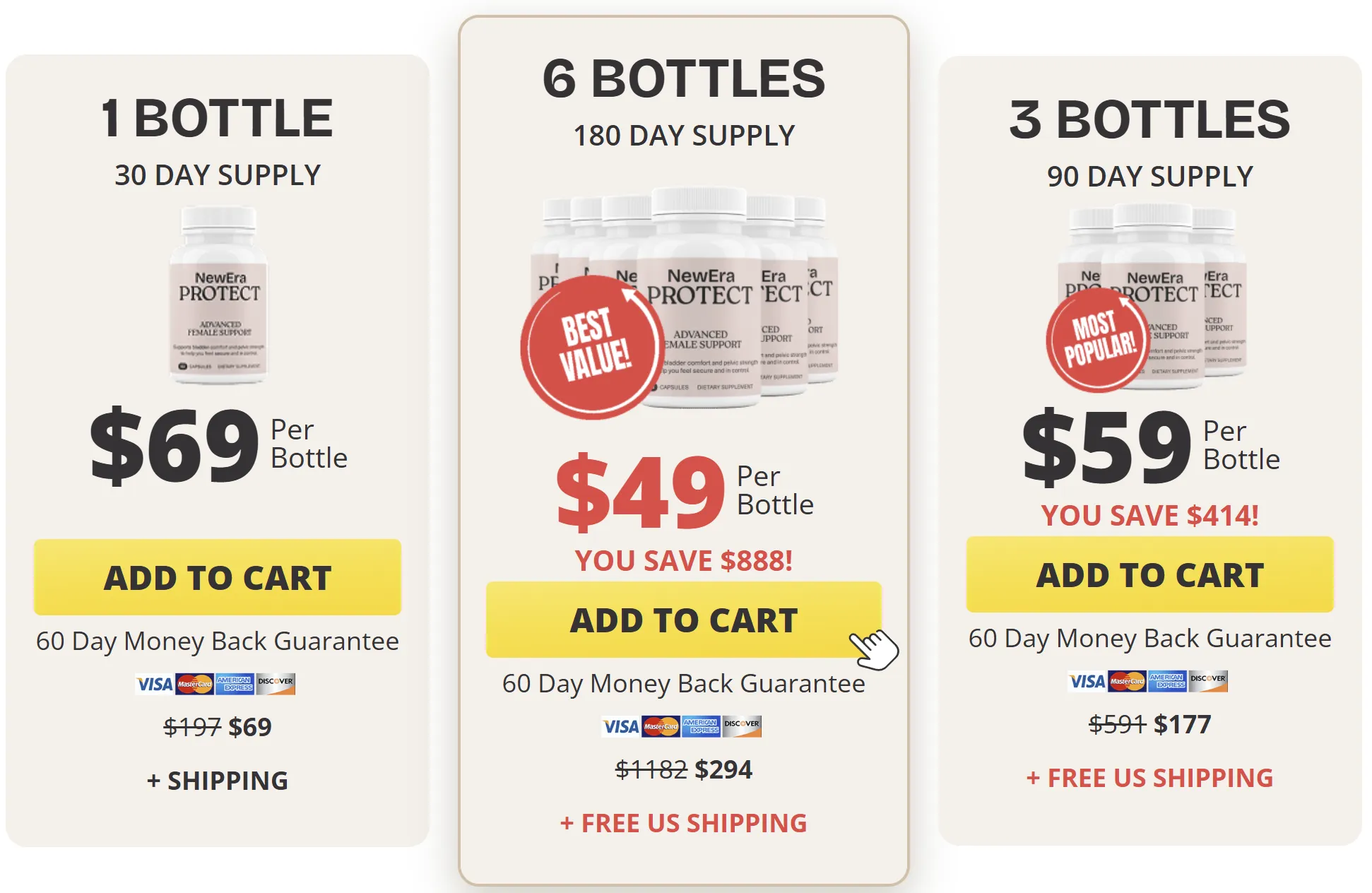 NewEra Protect packages 1 3 and 6 bottle official price options